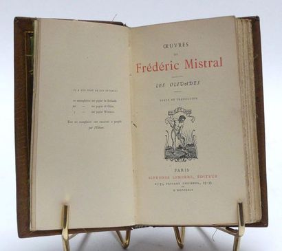 null MISTRAL (Frédéric). Les Olivades. Paris, Alph. Lemerre, 1912. 1 vol. in-12,...