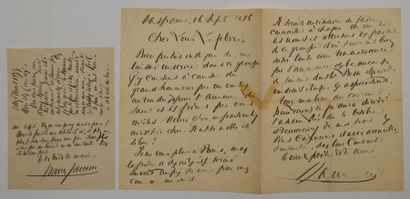 null JAMMES (Francis) poète et romancier français (1868-1938) 2 lettres autographes...