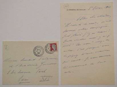 null DE GAULLE (Charles) militaire et homme d'Etat français (1890-1970) Lettre autographe...