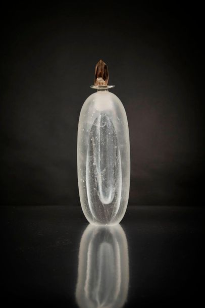 Experimental bottle in moulded pressed frosted...