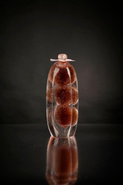 Experimental bottle in pressed moulded glass,...