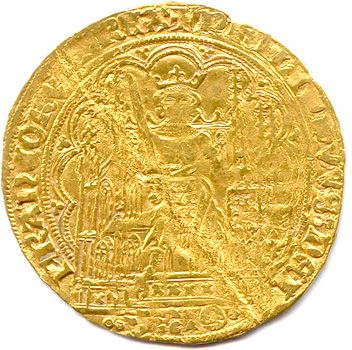 null PHILIPPE VI DE VALOIS 1328-1350 Ecu d'or à la Chaise. (4,55 g) Trace de pliure....