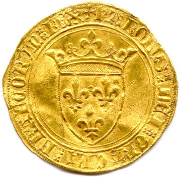 null CHARLES VI 1380-1422 Ecu d'or à la couronne. Point 13e = Dijon. (3,94 g) Flan...