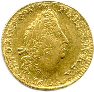 null LOUIS XIV 1643-1715 Louis d'or aux 4 L 1694 ( ?) W = Lille. (6,75 g) Gad 252/R...