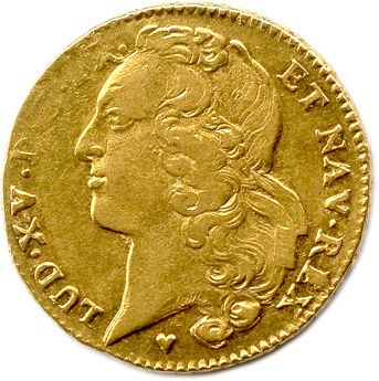 null LOUIS XV 1715-1774 Double-louis d'or au bandeau 1749 BB = Strasbourg. (16,25...