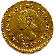 null COLOMBIE République Escudo d'or Popayan. (3,64 g) Fr 72 T.B.