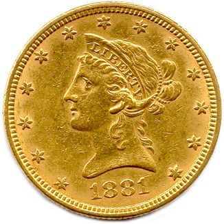 null ETATS-UNIS d'Amérique 10 Dollars or 1881 Philadelphie. (16,75 g) T.B.