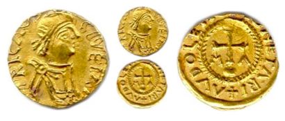 null BURGUNDY - TROYES Coins Audolenus 7th century TRICAR CIVETAT. Bust diademed...