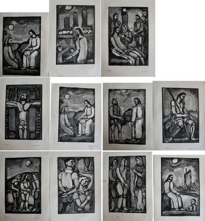 null Georges ROUAULT (1871-1958) La passion du Christ, 1934. Onze bois gravés sur...