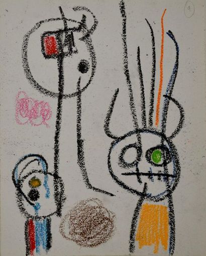 null RELEASED BY FOLLE AUCTION: Joan MIRO (1893-1983) Characters and birds, project...