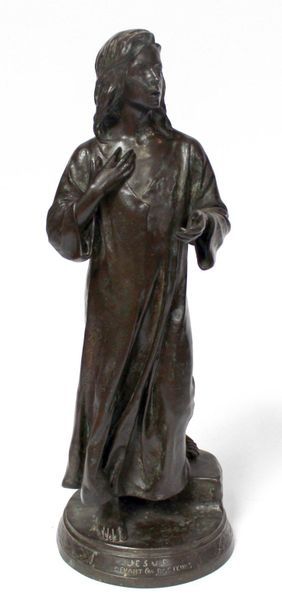 null Raoul François LARCHE (1860-1912) Jesus before the Doctors. Bronze with brown...