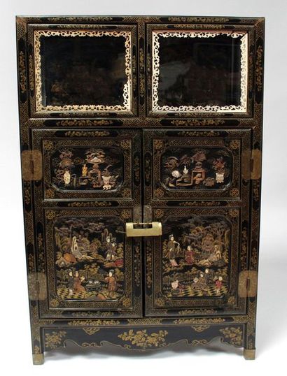 null CHINA, late 19th-early 20th century. BUFFET glazed on three sides in black and...