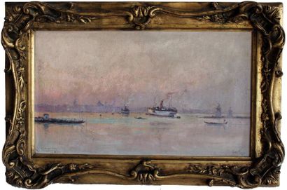  Marie Joseph Léon IWILL (1850-1923) Matin à Venise. Huile sur toile signé en bas...