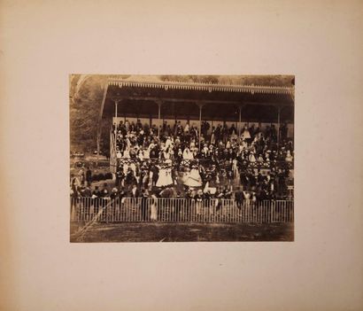 null [Napoleon III] Imperial cottage and guest tribune for an event. Circa 1864....