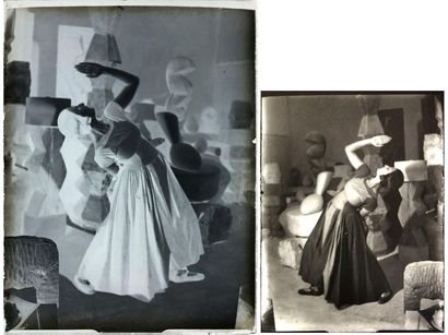  BRANCUSI Constantin (1876-1957). Lizica CODREANU dansant dans l’atelier de Brancusi,...