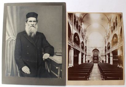 null [JUDAICA] Interior of the Synagogue at 21 bis rue des Tournelles, Paris 4th,...