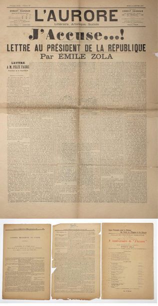 null [Emile ZOLA] - L’AURORE J’ACCUSE , journal du 13 janvier 1898. Lettre adressée...