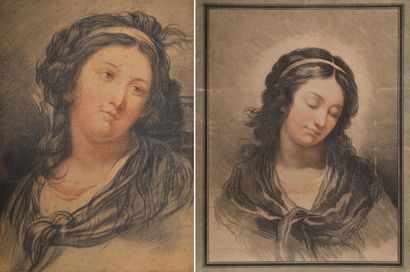null Entourage de François-André VINCENT (Paris 1746-1811) Portrait de femme Pierre...