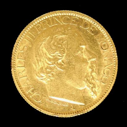 null PIECE de 100 francs or Charles III Monaco