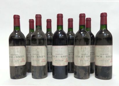null Neuf bouteilles de Château Lynch-Bages, grand cru classé, PAUILLAC, 1985