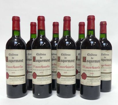 null Huit bouteilles de SAINT-EMILION grand cru, château de Rocquemont 2000