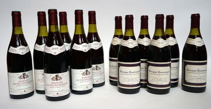 null 6 blles Bourgogne Pastougrain 1992 et 6 blles Bourgogne Hautes Côtes de Beaune...