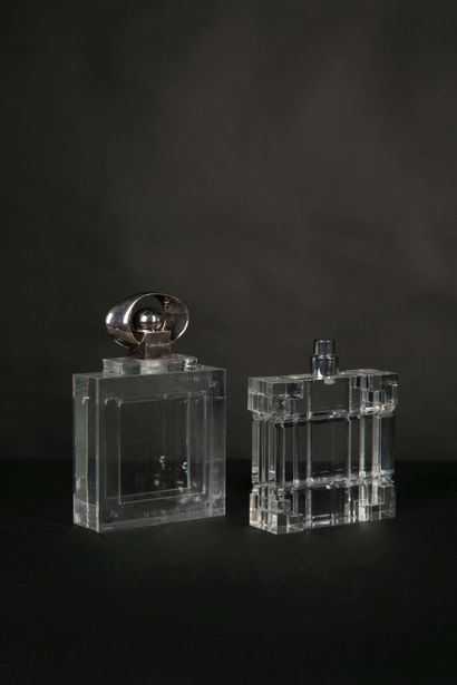 null Serge MANSAU for Ferragamo. Two prototypes of methacrylate bottles, one with...
