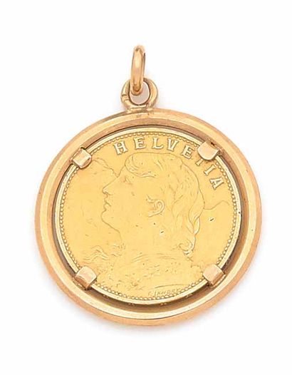 null PIECE de 20 francs Suisse montée en pendentif