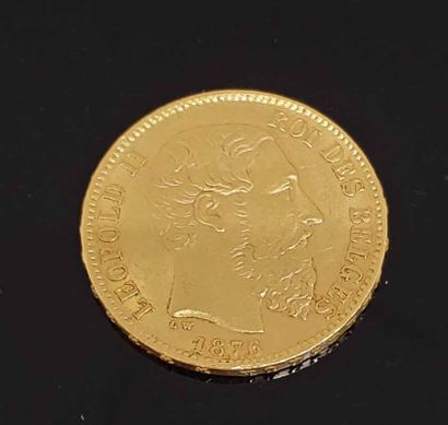 null PIECE 20 francs Belgique à l'effigie de Leopold II