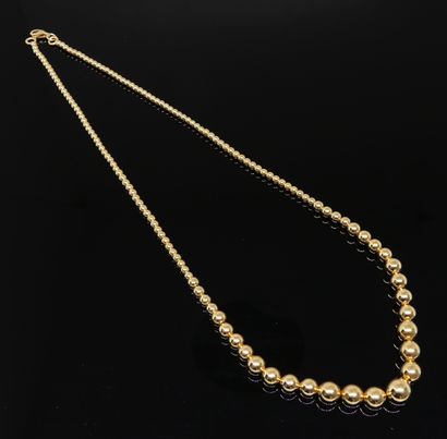 null NECKLACE "Marseilles balls" in fall, in yellow gold. Weight 9,02 g