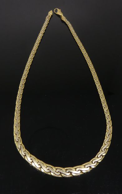 null Two-gold necklace, English knit. Gross weight 18,79 g