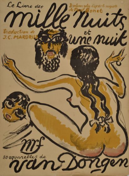 null Kees VAN DONGEN (1877 - 1968) Le livre des Mille et une nuits. 1955. Affiche...