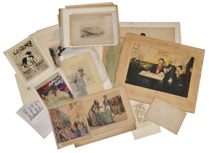 null DIVERS MODERNES Réunion de gravures XIXe – XXe par ou d'après Cézanne, Daumier,...