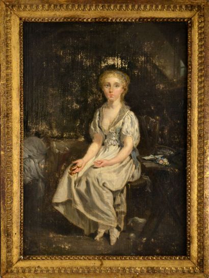 null Jean-Baptiste GREUZE (1725-1805) (d'après) Les plaintes de l'horloge ou la Vertu...