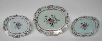 CHINA, 18th century. Suite of three Dishes,...
