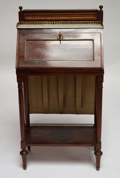  Small mahogany sloping desk with a mobile...