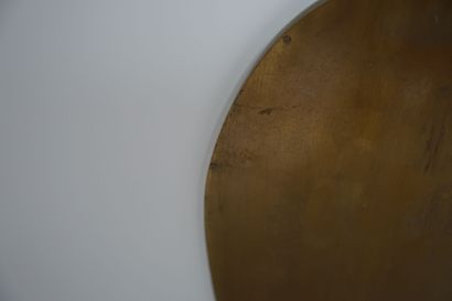 null Hector GUIMARD (1867-1942). GLACE en triptyque en bronze doré, à décor de nervures...