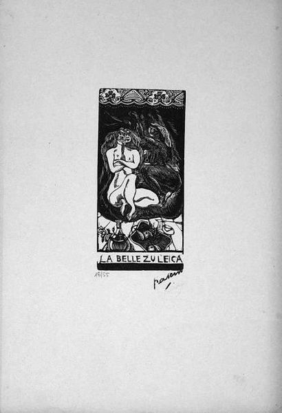 null Jules PASCIN (1885-1930). la belle Zuleica. Gravure en noir, numérotée 16/55,...