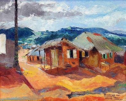 null Jean Marcel BUCHAILLE (1903-1986) Quartier de Yabassa, Yaoundé, Cameroun, 1961....