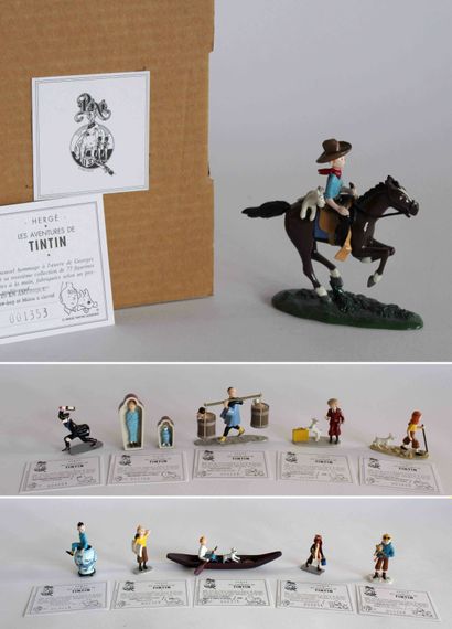 null 
Lot de 11 figurines TINTIN - PIXI, série : 3éme Collection PIXI, en métal peint...