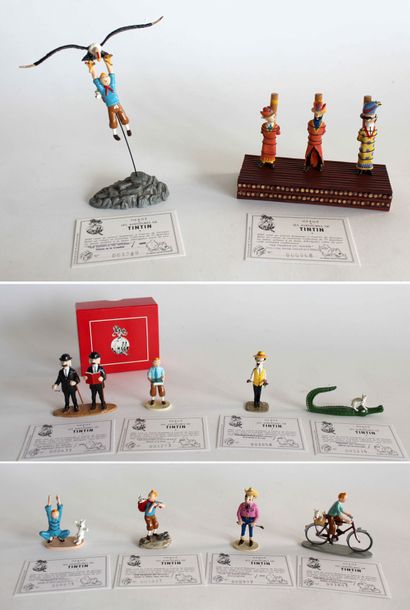 null 
Lot de 10 figurines TINTIN - PIXI, série : 3éme Collection PIXI, en métal peint...