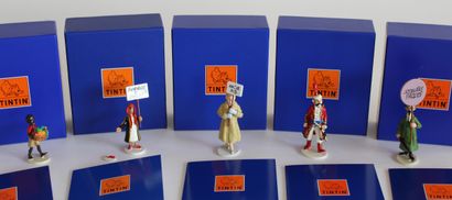 null Lot de 5 figurines Moulinsart, TINTIN - Série : Carte de Vœux 1972, Matière...