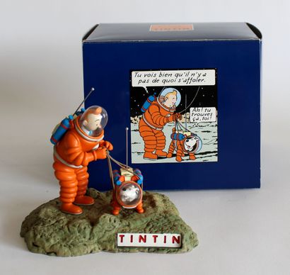 null Figurine Hergé/ Moulinsart ,TINTIN, série : Résine Tintin et Milou en scaphandre...