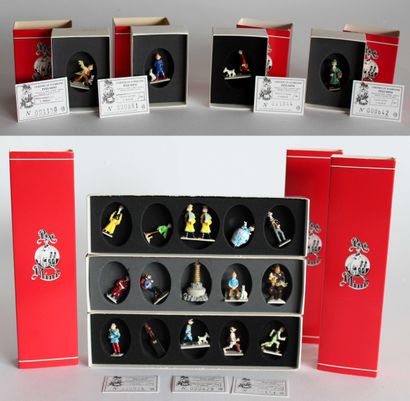 null Lot de 7 boîtes de figurines TINTIN - PIXI, série : Minis PIXI, en métal peint...