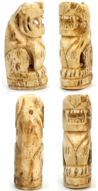null Amulette représentant un tigre taillée dans de l'os, réalisée par le Vénérable...