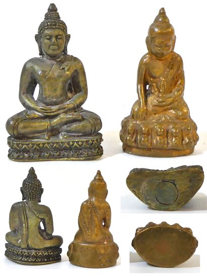 null Ensemble de 2 amulettes Phra Kling en bronze représentant Bouddha - Ce type...