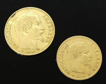 LOT OF TWO GOLDEN PIECES: a 20 francs gold...