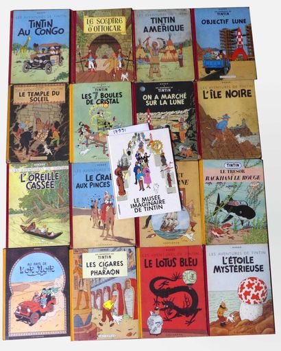null Seize albums de TINTIN éditions de 1946 à 1955 (dont Tintin en Amérique première...