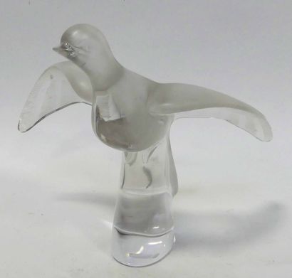 null LALIQUE FRANCE. Dove in partially frosted crystal. ( tiny chip in the hollow...