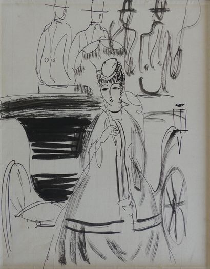  Raoul DUFY (1877-1953) Elégante au Tilbury,...